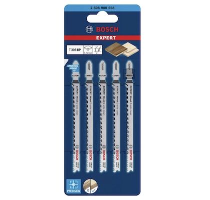 🪚 5er Pack Bosch Expert 2-side clean T308BP Hartholz-Stichsägeblatt ab 3,84€ (statt 12€)