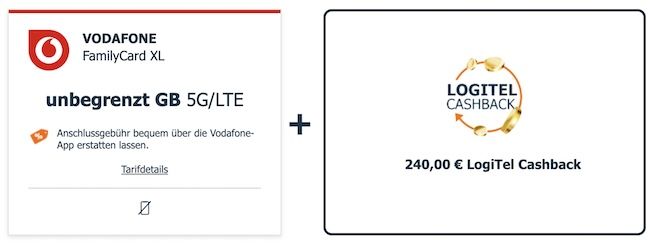 📱 Vodafone FamilyCard XL mit unbegrenzt 5G/LTE für eff. 14,99€ mtl.   nur VF Bestandskunden