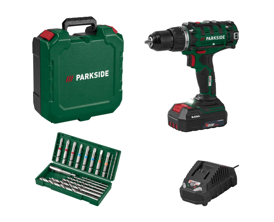 🔩🔨  Parkside PABS 20-Li I9 Akku Bohrschrauberset inkl. Akku & Ladegerät für 35,98€ (statt 60€)