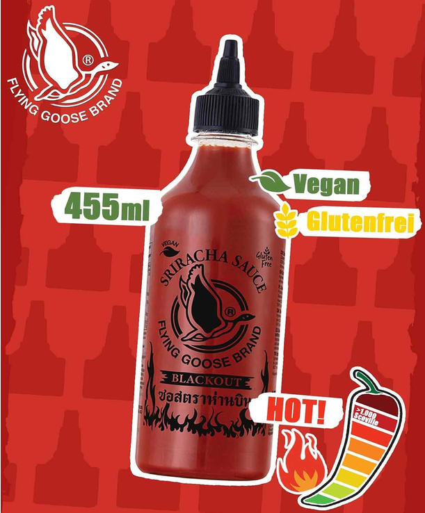 ⚠️ HOT! Flying Goose Sriracha BLACKOUT Hot Chili (455ml) ab 2,81€ (statt 12€) ⚠️ HOT! Flying Goose Sriracha BLACKOUT Hot Chili (455ml) ab 2,81€ (statt 12€)