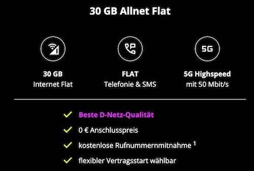 🔥 Telekom Allnet-Flat mit 30GB 5G für nur 9,99€ mtl. + 0€ AP 🔥 Telekom Allnet Flat mit 30GB 5G für nur 9,99€ mtl. + 0€ AP