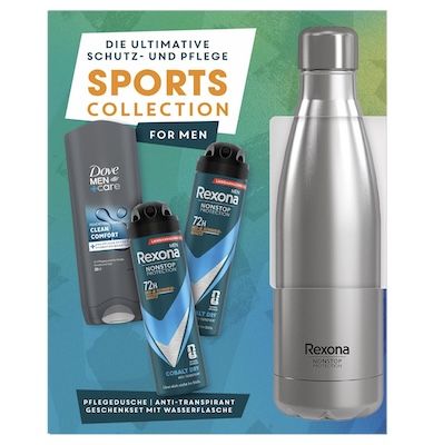 👨‍🦰 Rexona Sports Collection Herren Pflegeset mit Edelstahl-Trinkflasche für 10,73€ (statt 15€)