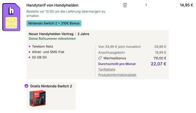 🍄🎮 Nintendo Switch 2 für 18,90€ + Telekom Allnet 50GB für 29,99€ mtl. + 210€ Bonus 🍄🎮 Nintendo Switch 2 für 18,90€ + Telekom Allnet 50GB für 29,99€ mtl. + 210€ Bonus