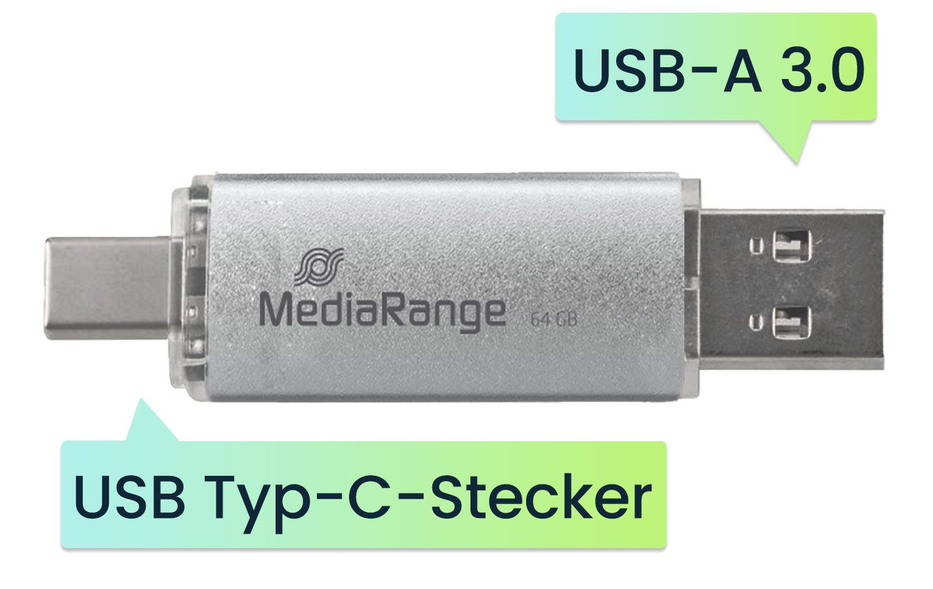 🔌 Mediarange MR937 Duo USB Stick 64 GB für 8,99€ (statt 14€)