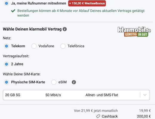 🔥 Tarif-Knaller 📶 Telekom Allnet-Flat mit 20GB für 19,99€ mtl. + 350€ Bonus + Fairbuds 2 GRATIS 🔥 Tarif Knaller 📶 Telekom Allnet Flat mit 20GB für 19,99€ mtl. + 350€ Bonus + Fairbuds 2 GRATIS