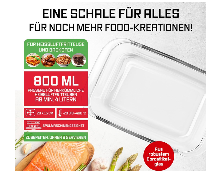 ♨️ GOURMETmaxx Auflaufform 800 ml Borosilikatglas für 9,99€ (statt 14€) ♨️ GOURMETmaxx Auflaufform 800 ml Borosilikatglas für 9,99€ (statt 14€)