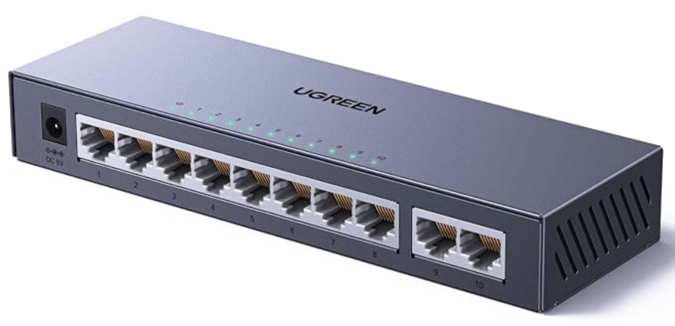 👨‍💻 UGREEN 10 Port Gigabit Lan Switch mit Metallgehäuse für 19,99€ (statt 24€)