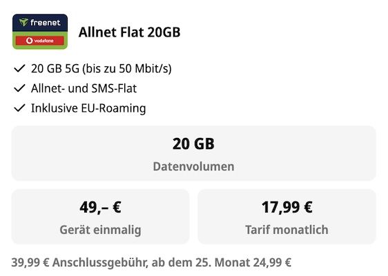 📱 Samsung Galaxy S26 FE für 49€ + Vodafone Allnet 20GB für 17,99€ mtl. 📱 Samsung Galaxy S26 FE für 49€ + Vodafone Allnet 20GB für 17,99€ mtl.