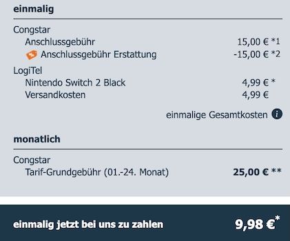 🎮 Nintendo Switch 2 für 9,98€ + Telekom 5G Allnet 125GB für 25€ mtl. 🎮 Nintendo Switch 2 für 9,98€ + Telekom 5G Allnet 125GB für 25€ mtl.