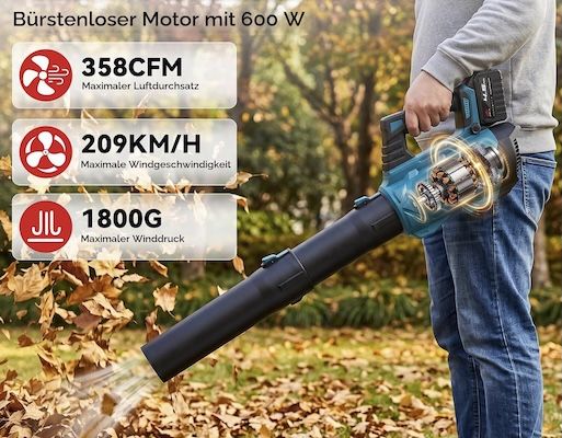 🍂 ONEVAN Akku-Laubbläser bis 210 km/h inkl. 2x 4,5 Ah für 39,14€ (statt 74€) 🍂 ONEVAN Akku Laubbläser bis 210 km/h inkl. 2x 4,5 Ah für 39,14€ (statt 74€)