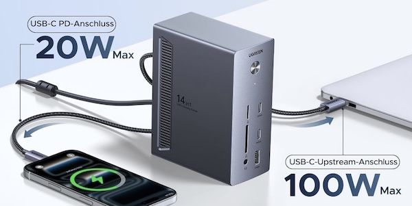 🖥️ UGREEN CM843 Monitor-Dockingstation (2x HDMI 4K@60Hz + DP 8K) für 99,99€ (statt 114€) 🖥️ UGREEN CM843 Monitor Dockingstation (2x HDMI 4K@60Hz + DP 8K) für 99,99€ (statt 114€)
