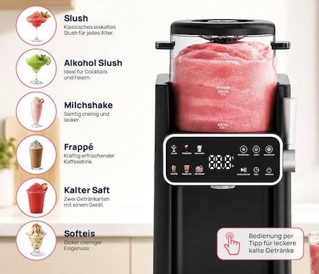🍹 Initio Slush-Maschine mit 1,2 Liter für 102,59€ (statt 153€) 🍹 Initio Slush Maschine mit 1,2 Liter für 102,59€ (statt 153€)