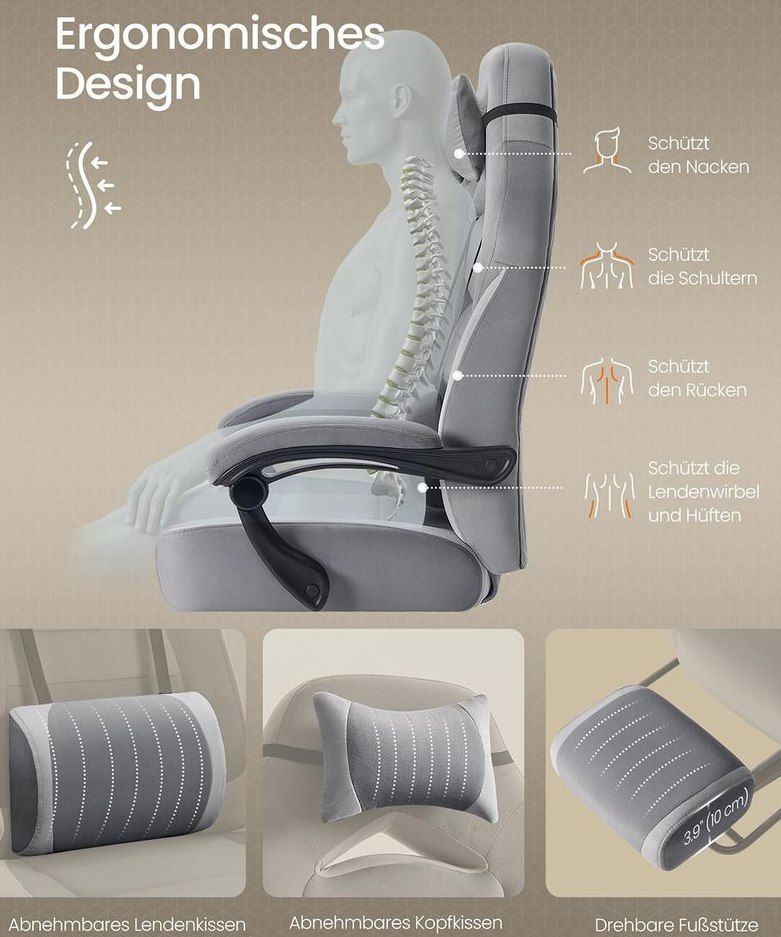 💺 SONGMICS Gamingstuhl aus Samtstoff mit Fuß- & Kopfstütze für 88,99€ (statt 130€) 💺 SONGMICS Gamingstuhl aus Samtstoff mit Fuß & Kopfstütze für 88,99€ (statt 130€)