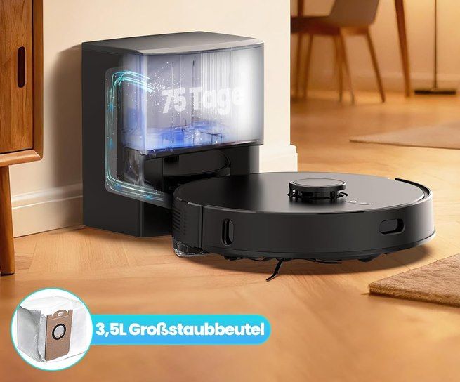 🧹 BOTLUXE E10+ LiDAR Saugroboter mit Station & Wischfunktion für 126,74€ (statt 159€)