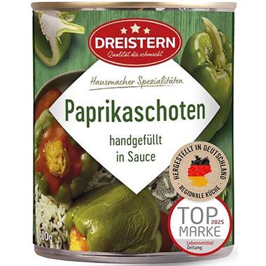 🫑 800g Dreistern Gefüllte Paprikaschoten in Sauce ab 4,27€ (statt 6€)