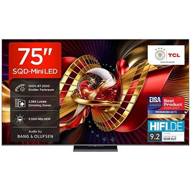 📺 TCL 75C8L 75″ SQD-Mini LED 4K Smart TV mit 144Hz für 1.499€ (statt 1.779€)