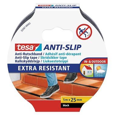 💦 tesa Anti-Rutschband, 5m x 25mm, Schwarz ab 4,74€ (statt 7€)