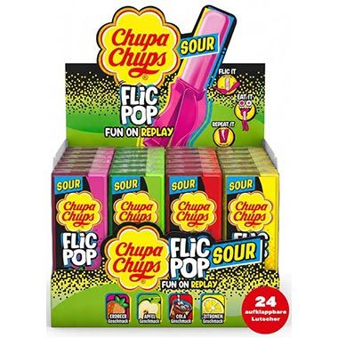 🍭 24er Pack Chupa Chups Flic Pop Sour Lutscher ab 17,62€ (statt 28€)