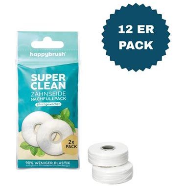 🦷 12er Pack Happybrush Zahnseide Rollen, je 35m für 12€ (statt 36€)