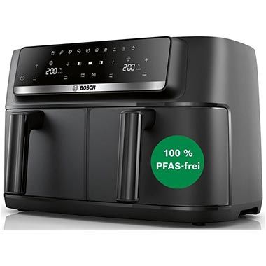 🍟 Bosch Serie 4 Doppelkammer Heißluftfritteuse, 2x 4,5L für 129,99€ (statt 164€)