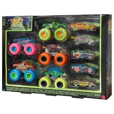 🛻 10er Set Hot Wheels Monster Trucks Glow-in-the-Dark für 28,98€ (statt 38€)
