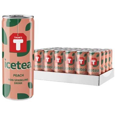 🍑 24er Pack Thom’s T Ice Tea Peach, je 250ml Dose für 7,21€ (statt 14€) – 0,30€ pro Dose!