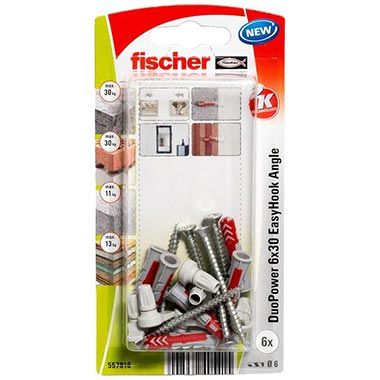 🪝 6er Pack fischer 557916 Easy Hook Dübel & Haken Set ab 1,68€ (statt 4€)