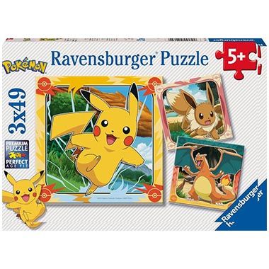 🧩 Ravensburger Pokémon Puzzle mit 3 x 49 Teile für 7,19€ (statt 13€)