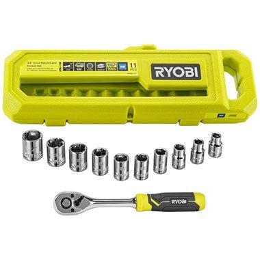 🧰 Ryobi RHRS11PC Steckschlüssel-Set mit 3/8″ Ratsche, 11-tlg. für 26,43€ (statt 48€)