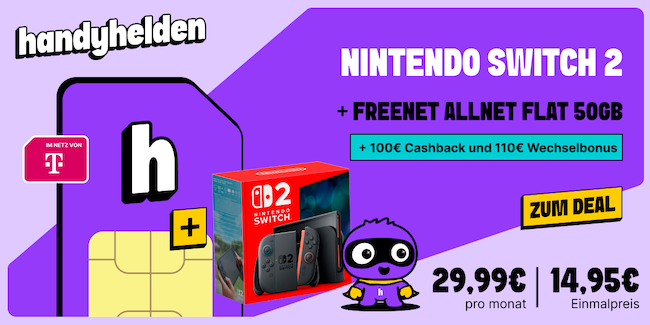 🍄🎮 Nintendo Switch 2 für 18,90€ + Telekom Allnet 50GB für 29,99€ mtl. + 210€ Bonus 🍄🎮 Nintendo Switch 2 für 18,90€ + Telekom Allnet 50GB für 29,99€ mtl. + 210€ Bonus