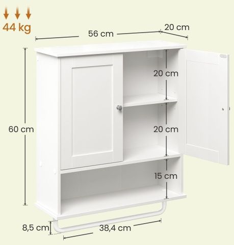 🗄️ VASAGLE Badezimmerschrank mit Handtuchhalter & offenem Fach für 26,99€ (statt 36€)