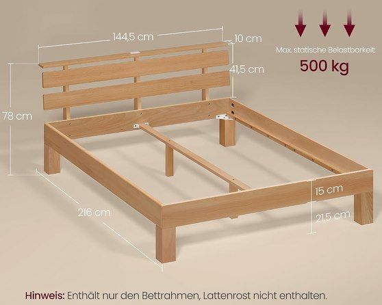 🛌 VASAGLE Massivholzbett 140x200 aus Buche mit LED-Beleuchtung & USB für 191,99€ (statt 250€) 🛌 VASAGLE Massivholzbett 140x200 aus Buche mit LED Beleuchtung & USB für 191,99€ (statt 250€)