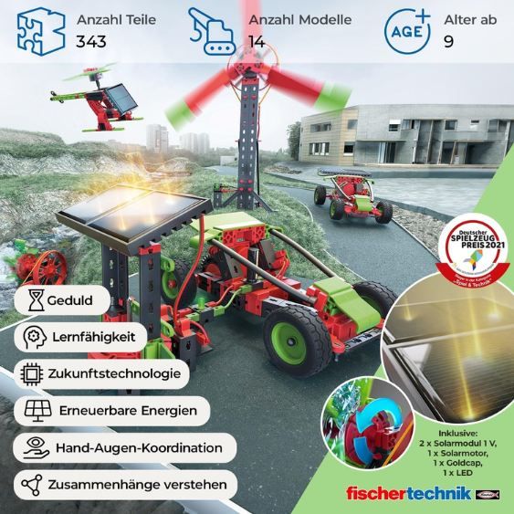 🚜 fischertechnik Green Energy Baukasten, 14 Modelle für 76,49€ (statt 87€)