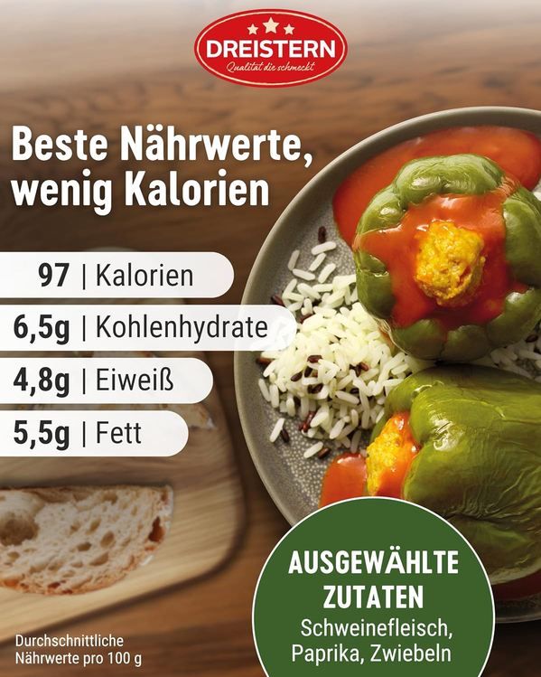 🫑 800g Dreistern Gefüllte Paprikaschoten in Sauce ab 4,27€ (statt 6€) 🫑 800g Dreistern Gefüllte Paprikaschoten in Sauce ab 4,27€ (statt 6€)