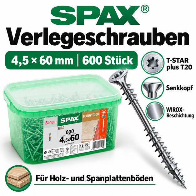🔩 600er Pack Spax Renovation Holzschrauben, 4,5 x 60mm, T20 für 19,99€ (statt 40€) 🔩 600er Pack Spax Renovation Holzschrauben, 4,5 x 60mm, T20 für 19,99€ (statt 40€)
