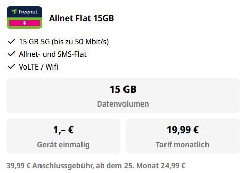 eff. Gratis! 📱 Samsung Galaxy S26 FE für 1€ + Telekom Flat 15GB für 19,99€ mtl. + 80€ Bonus eff. Gratis! 📱 Samsung Galaxy S26 FE für 1€ + Telekom Flat 15GB für 19,99€ mtl. + 80€ Bonus