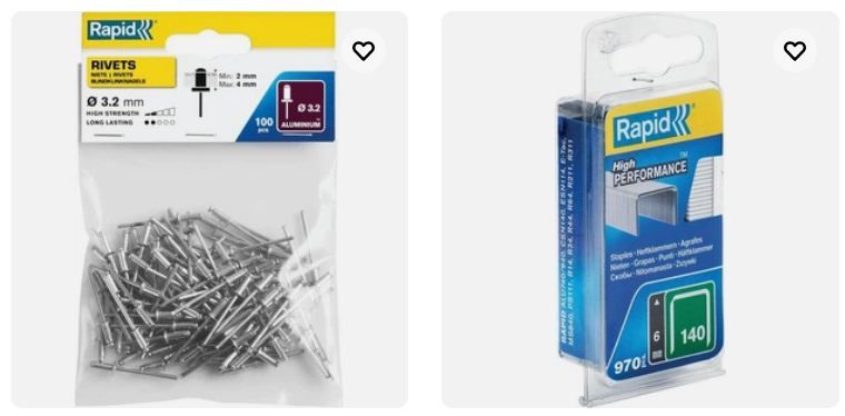 📌 2er Packs Rapid Blindnieten oder Tackernadeln in versch. Ausführungen je 9,98€ (statt 20€)