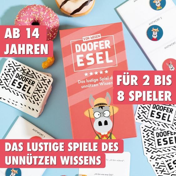 🃏 ATM Gaming Doofer Esel - Das lustige Spiel des unnützen Wissens für 13,60€ (statt 18€) 🃏 ATM Gaming Doofer Esel Das lustige Spiel des unnützen Wissens für 13,60€ (statt 18€)