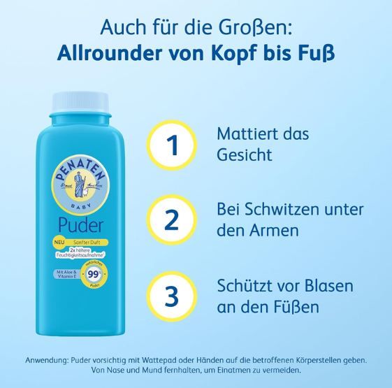 👶🏻 4 x 100g Penaten natürliches Baby Puder ab 4,93€ (statt 10€)