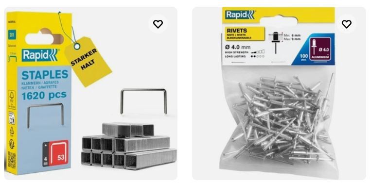 📌 2er Packs Rapid Blindnieten oder Tackernadeln in versch. Ausführungen je 9,98€ (statt 20€)