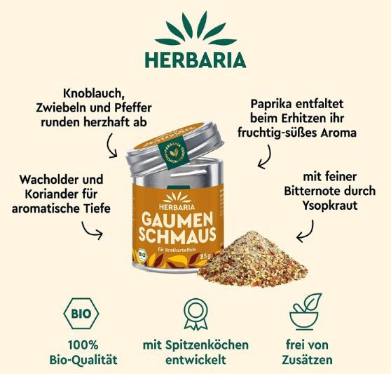 🥔 Herbaria Gaumenschmaus Bio Kartoffelgewürz, 85g ab 5,73€ (statt 8€) 🥔 Herbaria Gaumenschmaus Bio Kartoffelgewürz, 85g ab 5,73€ (statt 8€)