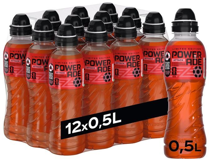 🍹 12er Pack Powerade Sports Attack Elektrolytgetränk ab 9,62€ (statt 15€) - 0,80€/Flasche 🍹 12er Pack Powerade Sports Attack Elektrolytgetränk ab 9,62€ (statt 15€) 0,80€/Flasche