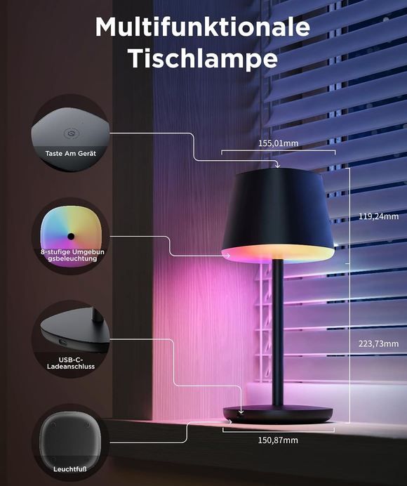 💡 Govee H1741 Akku Tischlampe mit Matter für 48,99€ (statt 70€) 💡 Govee H1741 Akku Tischlampe mit Matter für 48,99€ (statt 70€)