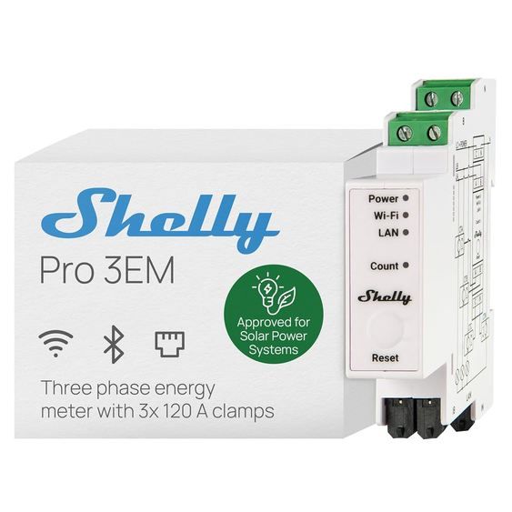 🔌 Shelly Pro 3EM 120A WLAN LAN 3-Phasen Energiezähler für 70,49€ (statt 99€)