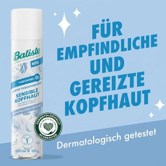 🚿 Batiste Trockenshampoo für Sensible Kopfhaut, 200ml ab 1,90€ (statt 4€)