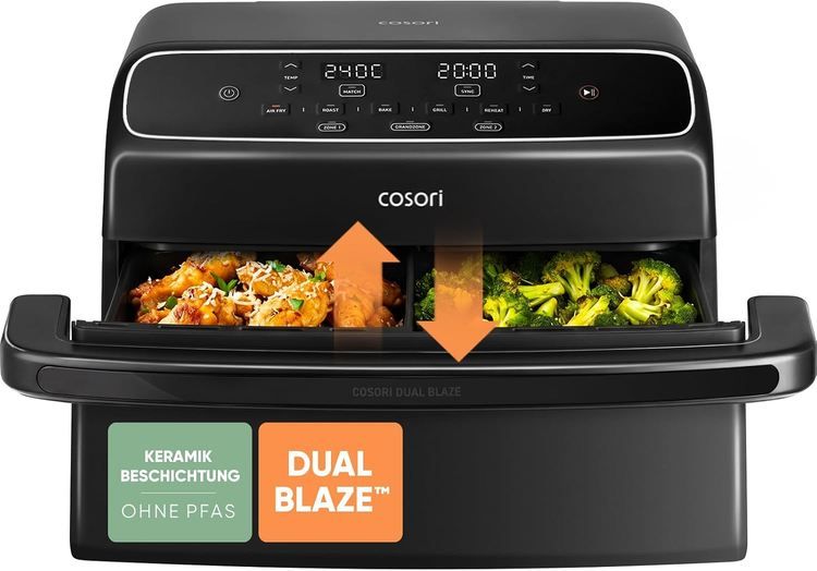 🍟 Cosori Dual Blaze Twinfry Compact AirFryer mit 8,6L für 159,95€ (statt 190€) 🍟 Cosori Dual Blaze Twinfry Compact AirFryer mit 8,6L für 159,95€ (statt 190€)