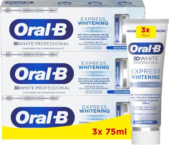 đȘ„ 3er Pack Oral-B 3D White Professional Express Whitening ab 11,39⏠(statt 16âŹ) đȘ„ 3er Pack Oral B 3D White Professional Express Whitening ab 11,39⏠(statt 16âŹ)