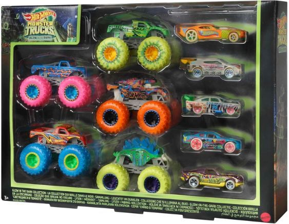 🛻 10er Set Hot Wheels Monster Trucks Glow in the Dark für 28,98€ (statt 38€)