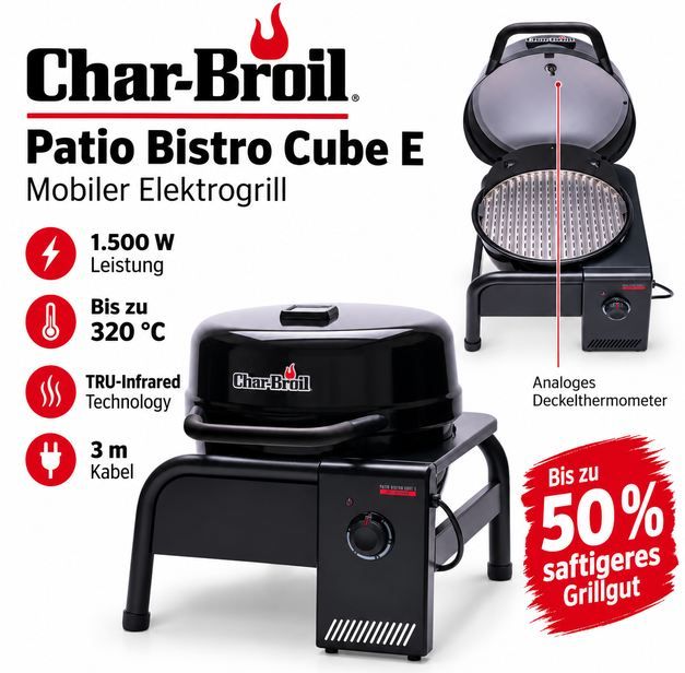 🍖 Char-Broil Patio Bistro Cube E Elektrogrill mit 1.500W für 99,99€ (statt 230€) 🍖 Char Broil Patio Bistro Cube E Elektrogrill mit 1.500W für 99,99€ (statt 230€)