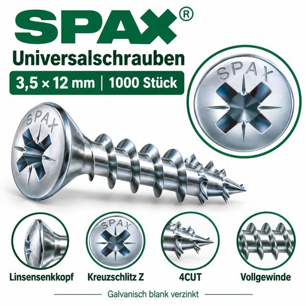 đ© 2 x 1.000er Pack Spax Universalschraube, 3,5 x 12mm fĂŒr 15,98⏠(statt 38âŹ) đ© 2 x 1.000er Pack Spax Universalschraube, 3,5 x 12mm fĂŒr 15,98⏠(statt 38âŹ)